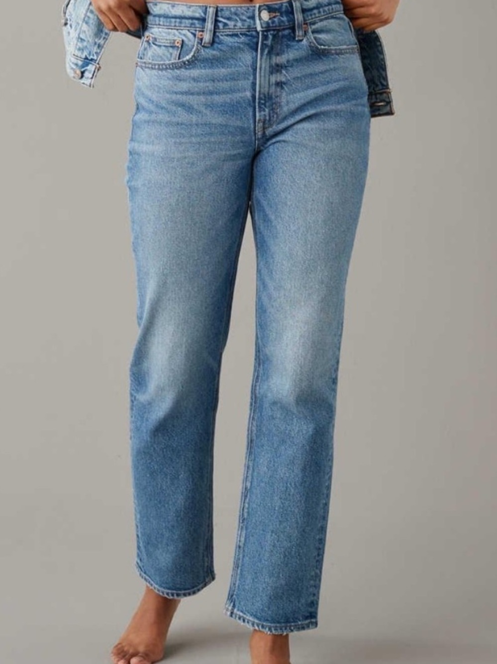 American Eagle Outfitters High Rise Ankle Straight Jeans